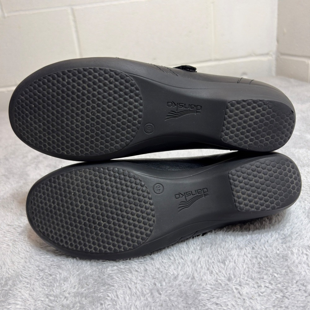 Dansko Loafers Women Size 9.5-10 Black Leather Stitched Slip On Comfort Shoes - Picture 7 of 7